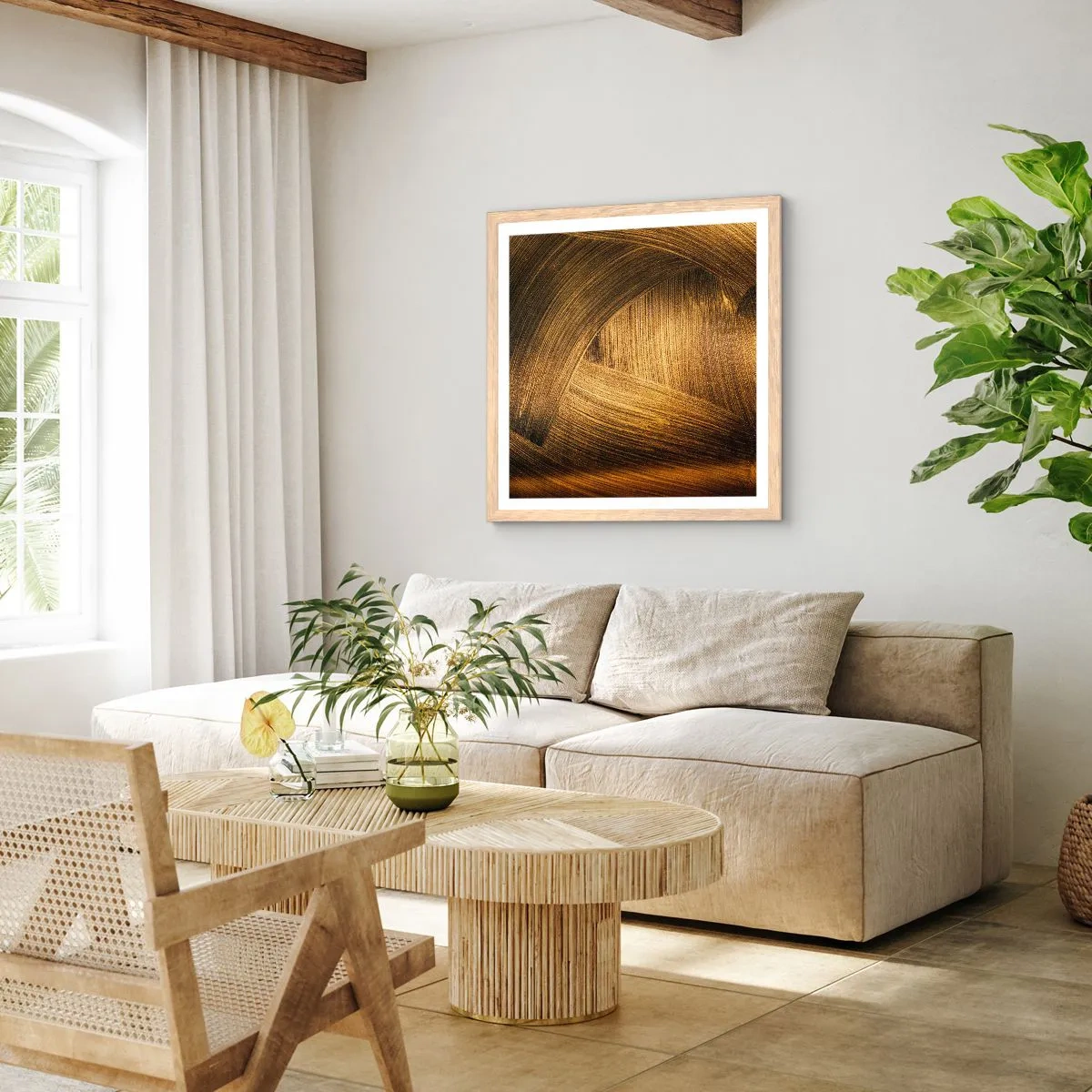 Plakat w ramie jasny dąb - W złotym labiryncie - 50x50 cm