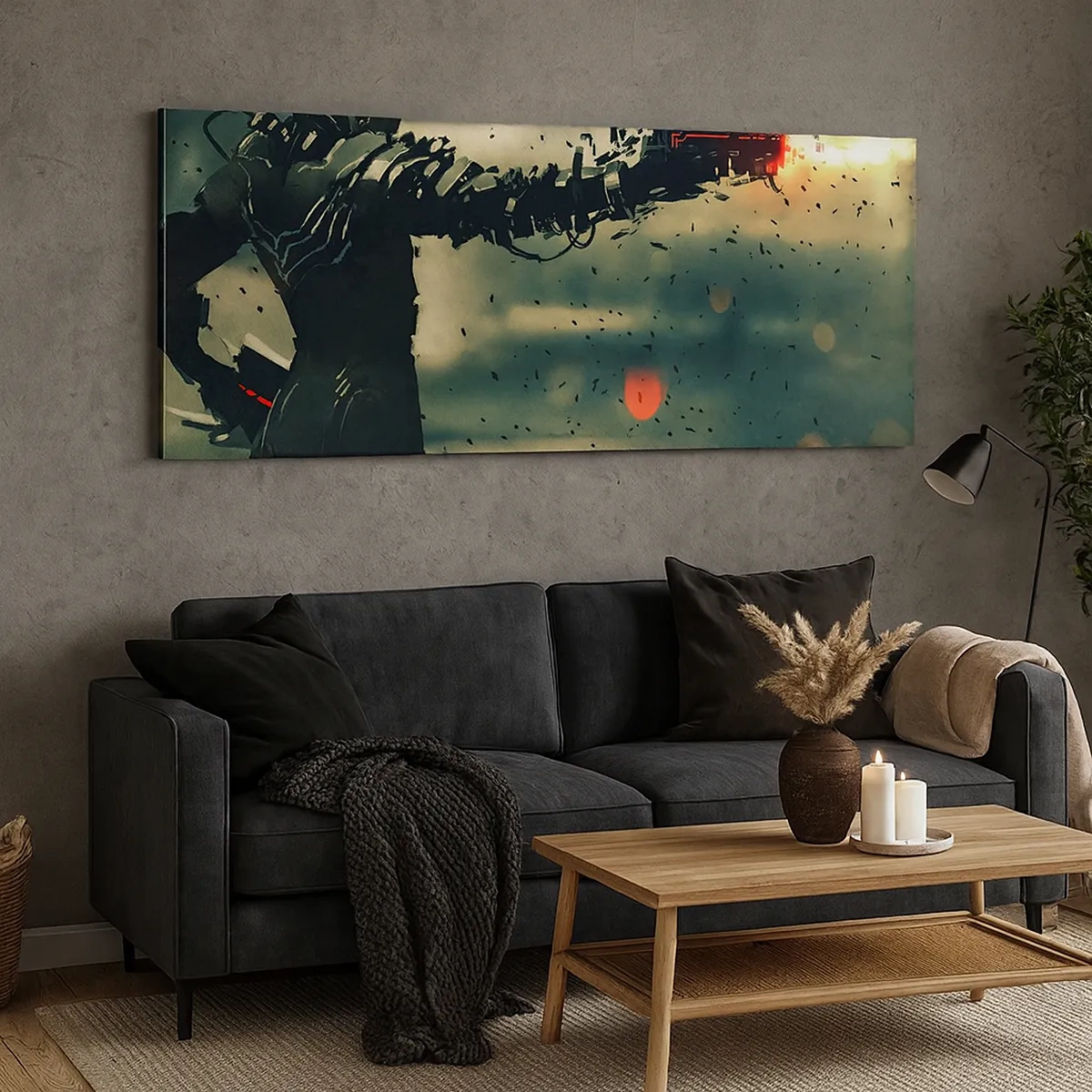 Obraz na płótnie - Zabójcza broń - twój własny Terminator - 30x30 cm