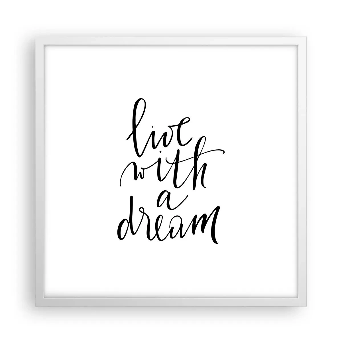 Plakat w białej ramie - Of course - 50x50 cm