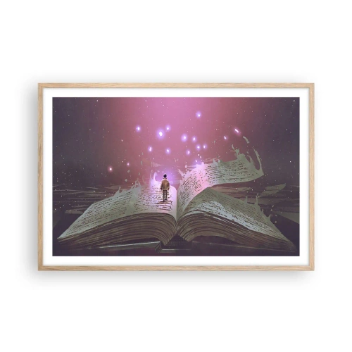 Plakat w ramie jasny dąb - Zaproszenie do innego świata - przeczytaj! - 91x61 cm
