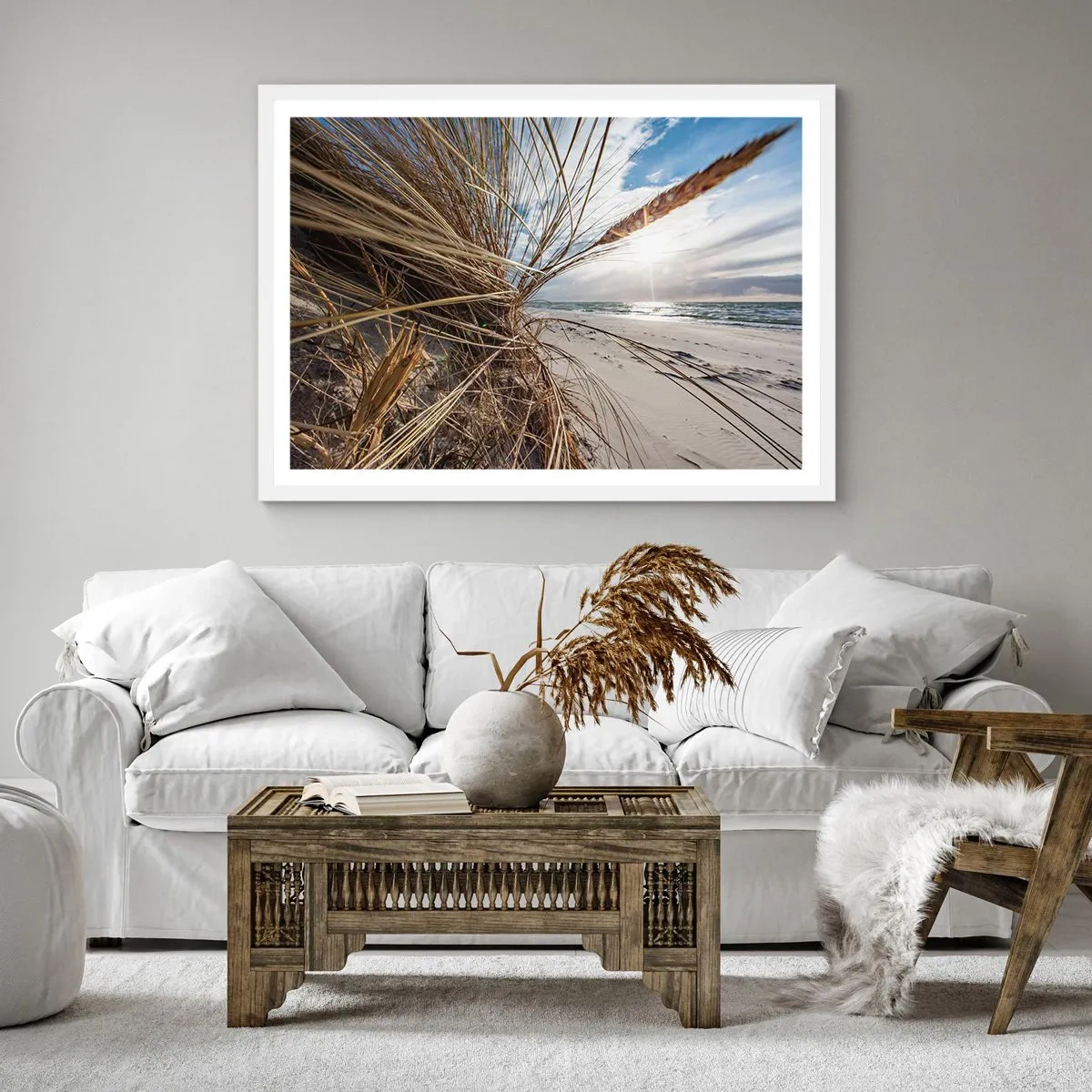 Plakat w białej ramie - Spotkanie żywiołów - 30x30 cm