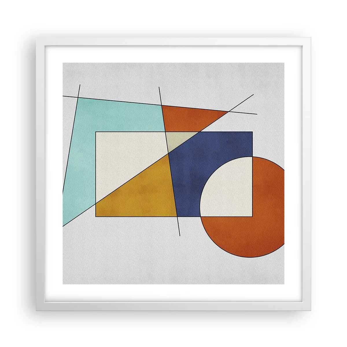 Plakat w białej ramie - Abstrakcja: modernistyczna zabawa - 50x50 cm