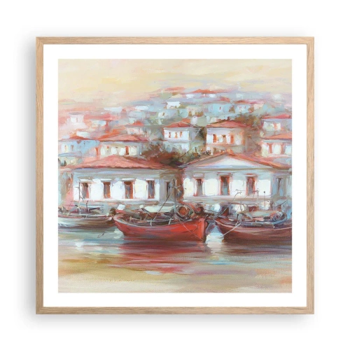 Plakat w ramie jasny dąb - Szczęśliwe miasteczko - 60x60 cm