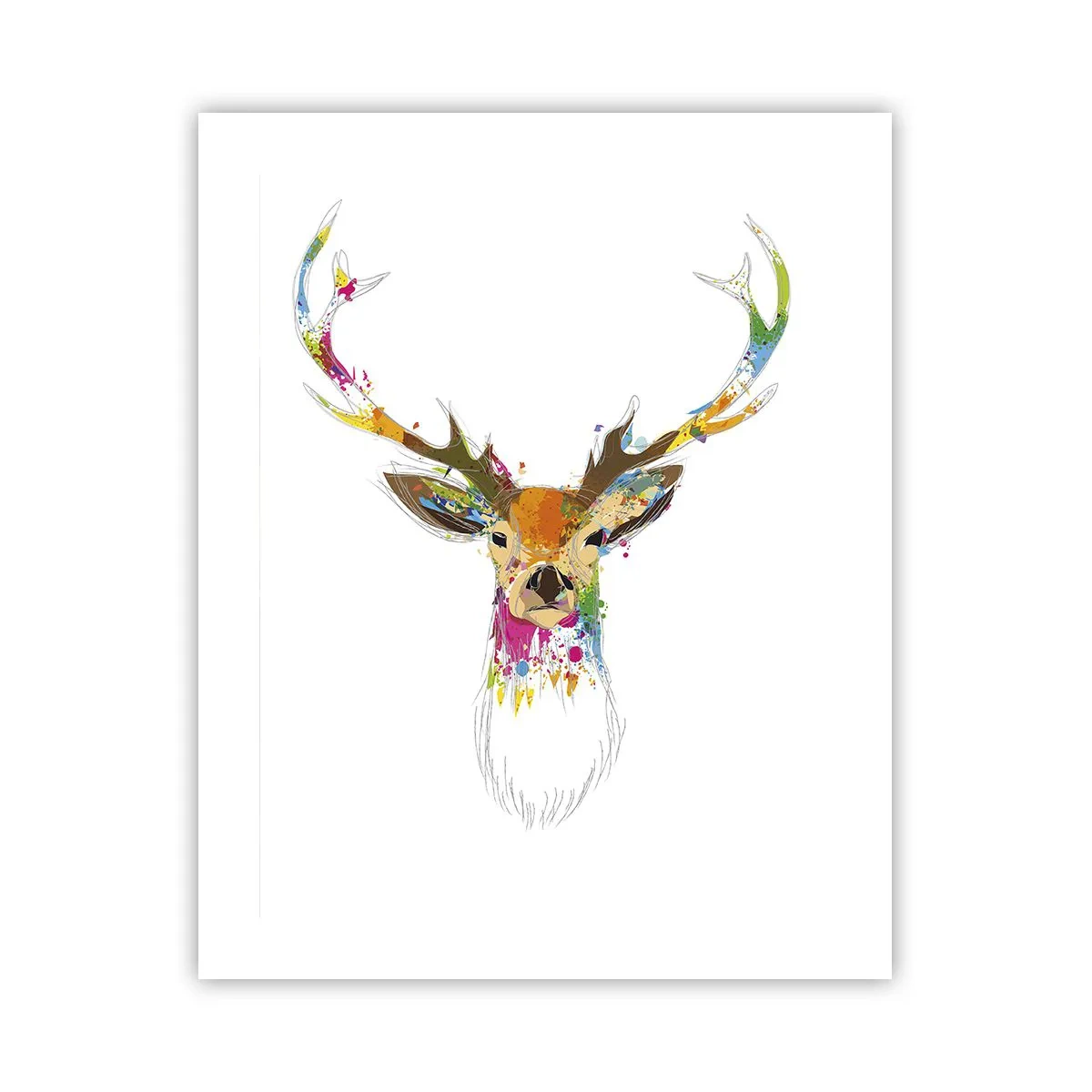 Plakat - Łagodny jelonek skąpany w kolorze - 40x50 cm