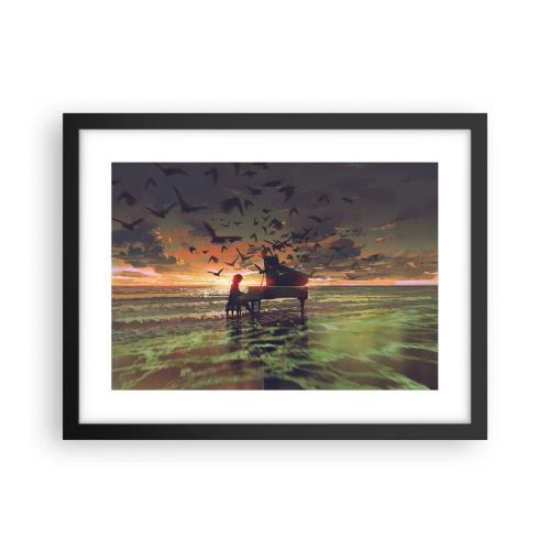 Plakat w czarnej ramie - Koncert na fortepian i fale - 40x30 cm