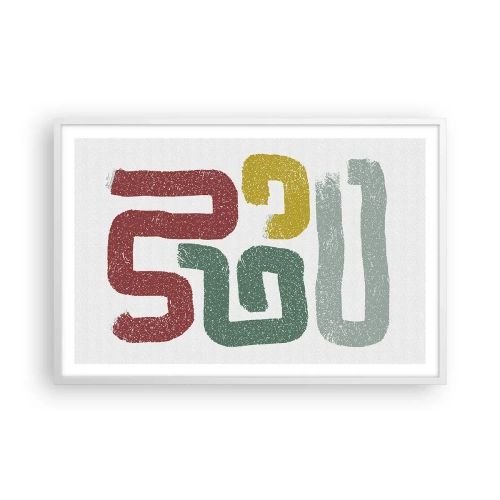 Plakat w białej ramie - W nieznanym języku - 91x61 cm