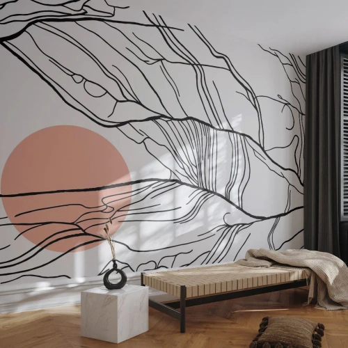 Fototapeta Premium Canvas - W sieci gałązek - Abstrakcja, Grafika, Design - 300x210 cm