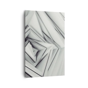 Obraz na płótnie - Abstrakcyjna kompozycja geometrycznych kształtów w odcieniach szarości - 80x120cm - Ostrych kątów pąkowie - Nowoczesna dekoracja ścienna do salonu i sypialni ARTTOR