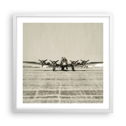 Plakat w białej ramie - Jak zawsze gotowy - 50x50 cm