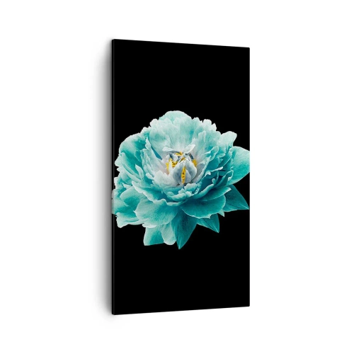 Obraz na płótnie - Płatki błękitne i złote - 45x80 cm