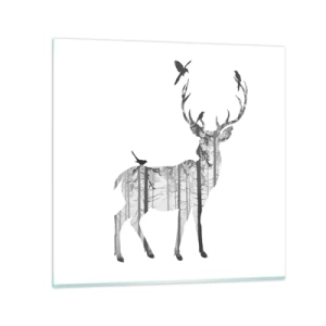 Obraz na szkle - Dobry duch lasu - 70x70 cm