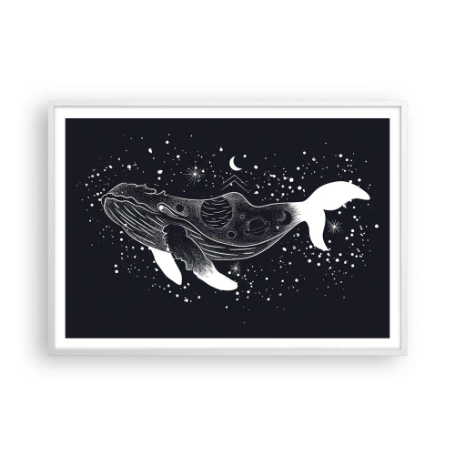 Plakat w białej ramie - W oceanie wszechświata - 100x70 cm