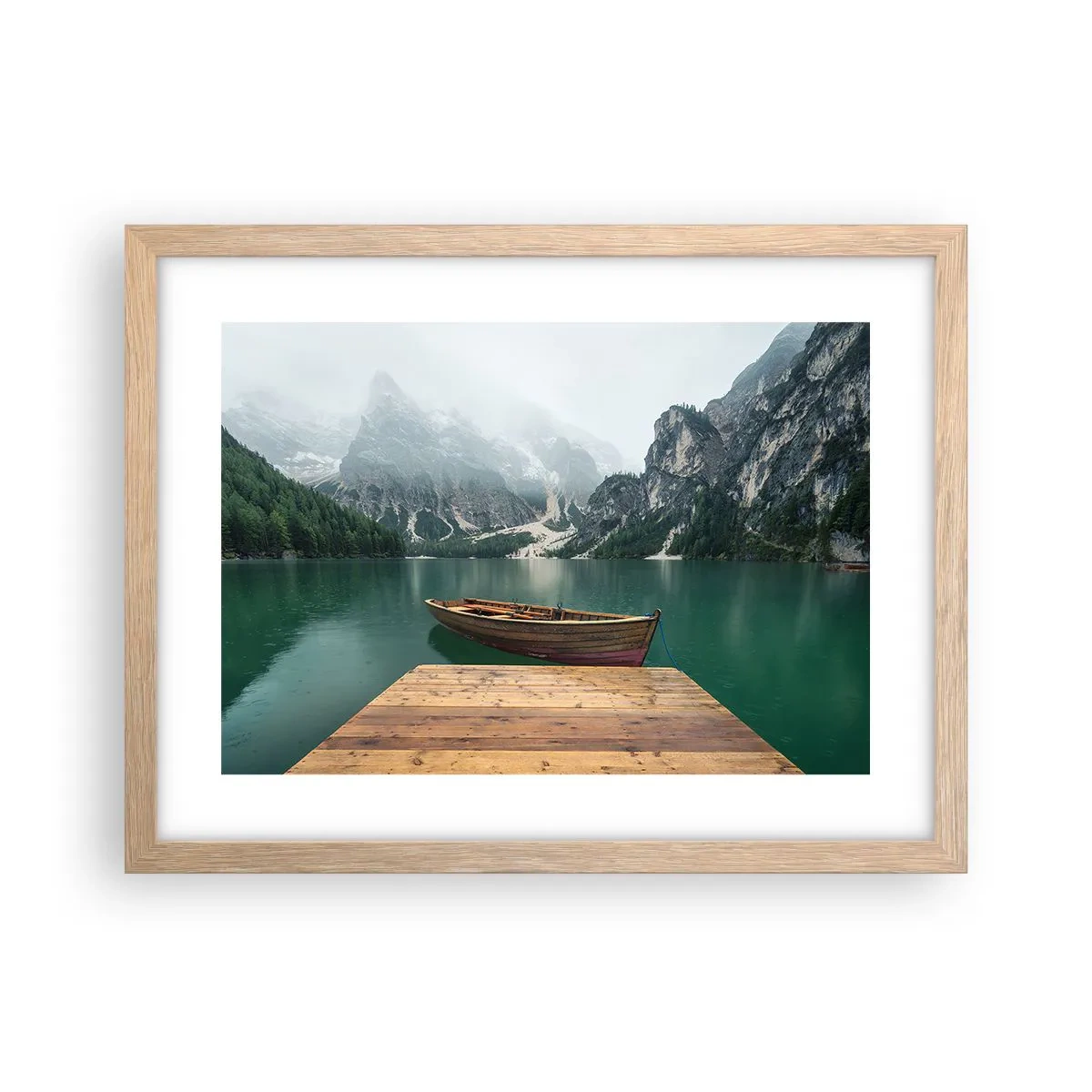 Plakat w ramie jasny dąb - "I dumne opoki czoła" - 40x30 cm