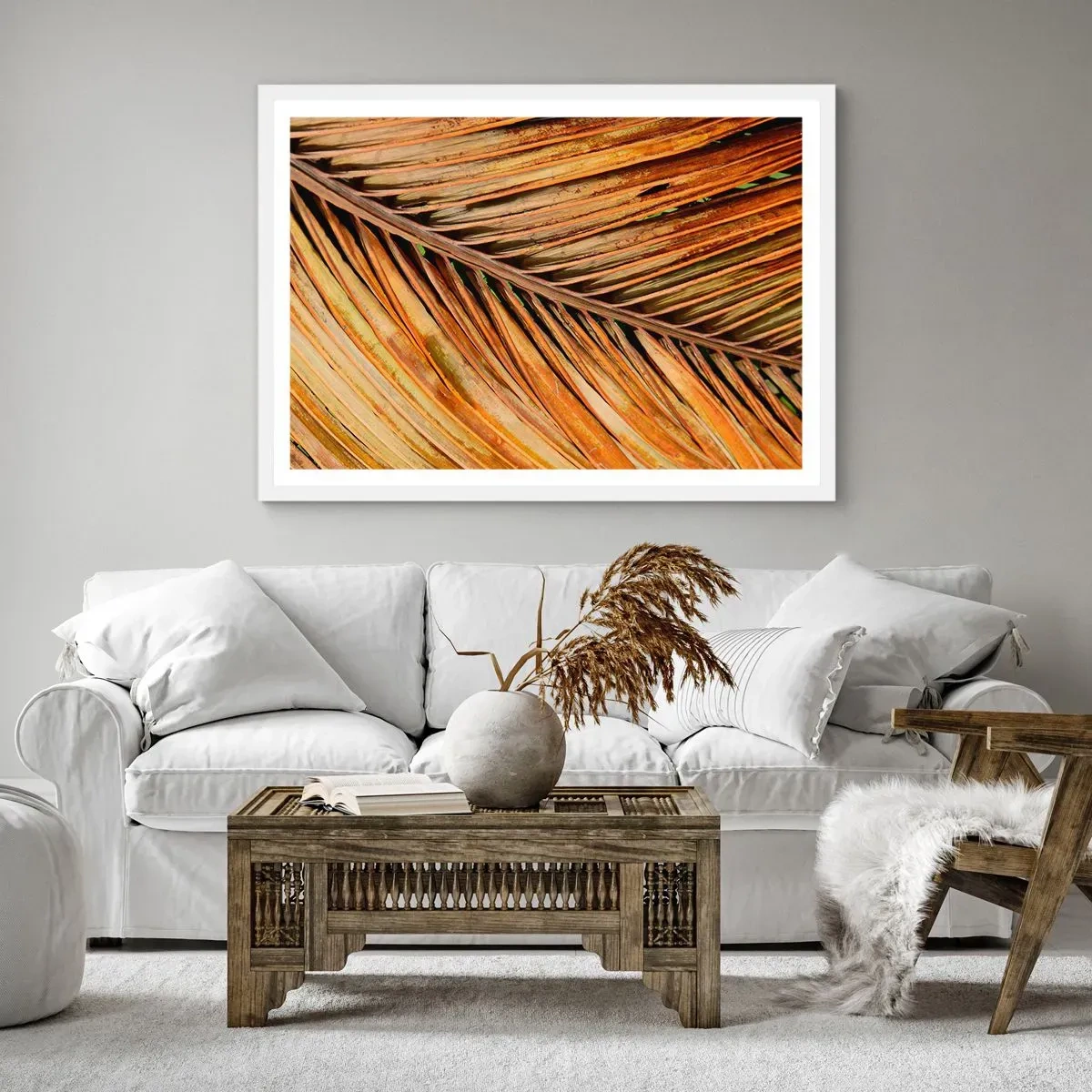 Plakat w białej ramie - Kokosowe złoto - 40x30 cm
