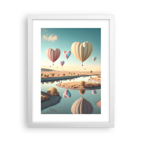 Plakat w białej ramie - Miłość pozwala wznieść się - 30x40 cm