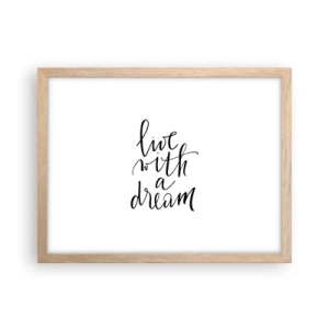 Plakat w ramie jasny dąb - Of course - 40x30 cm