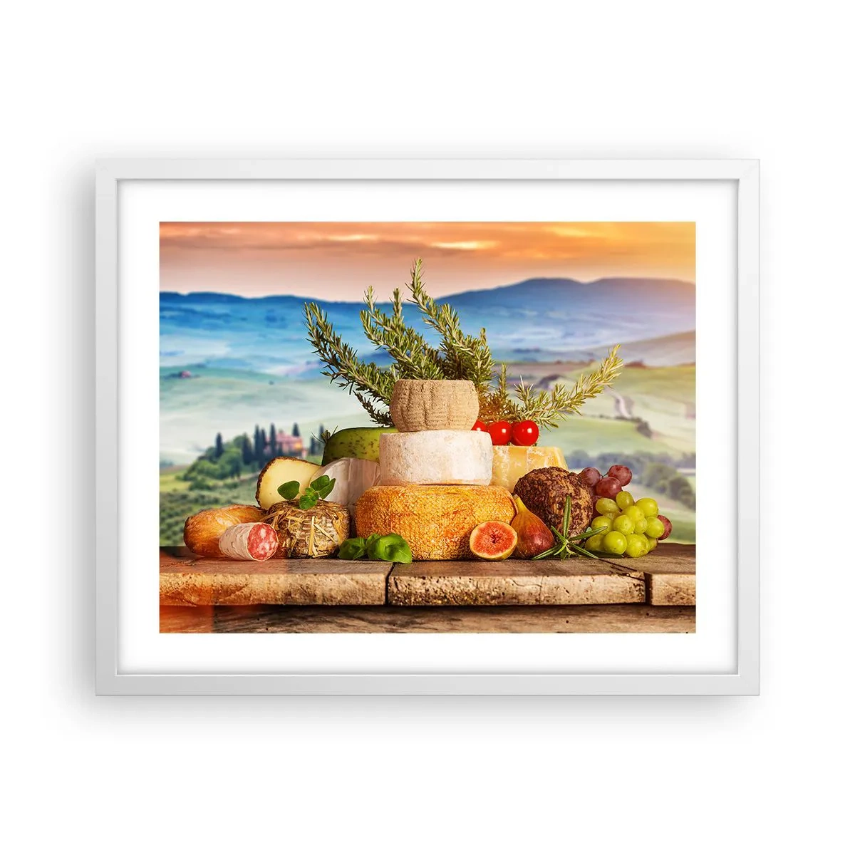 Plakat w białej ramie - Włoska radość życia - 50x40 cm
