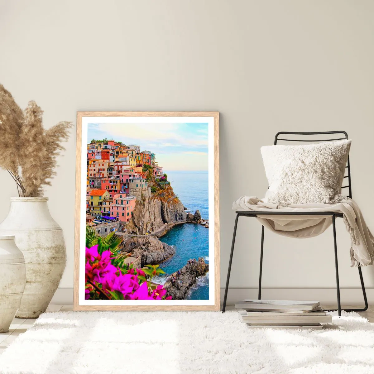 Plakat w ramie jasny dąb - Śmiejące się miasto - 40x50 cm