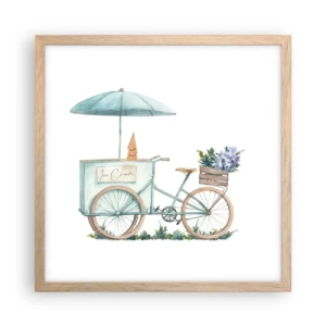 Plakat w ramie jasny dąb - Słodkie wspomnienie lata - 40x40 cm