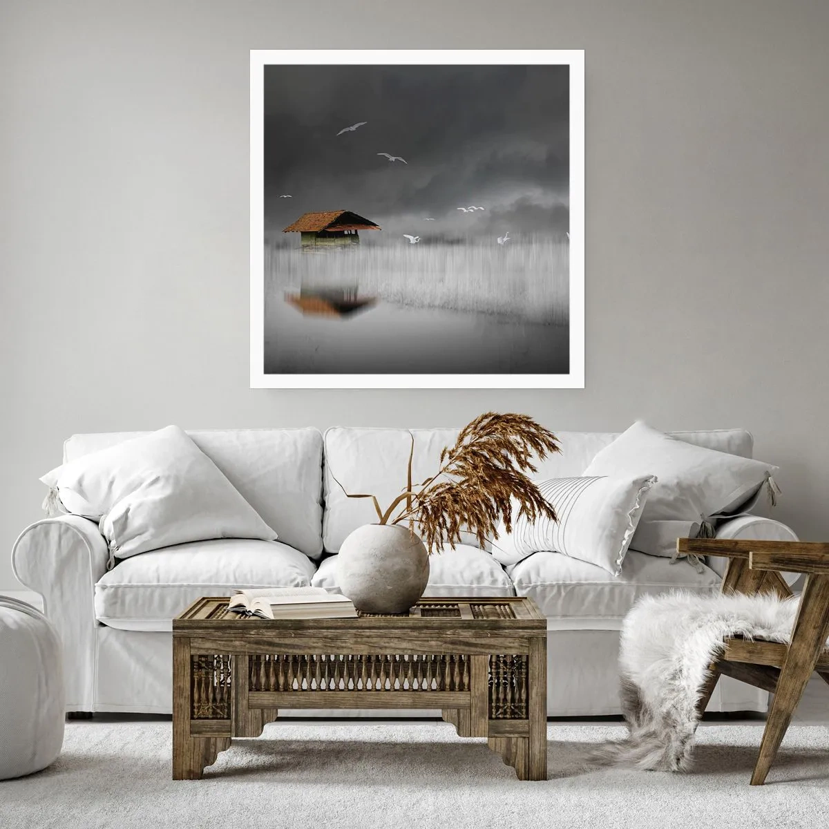 Plakat - Schronienie przed deszczem - 50x50 cm