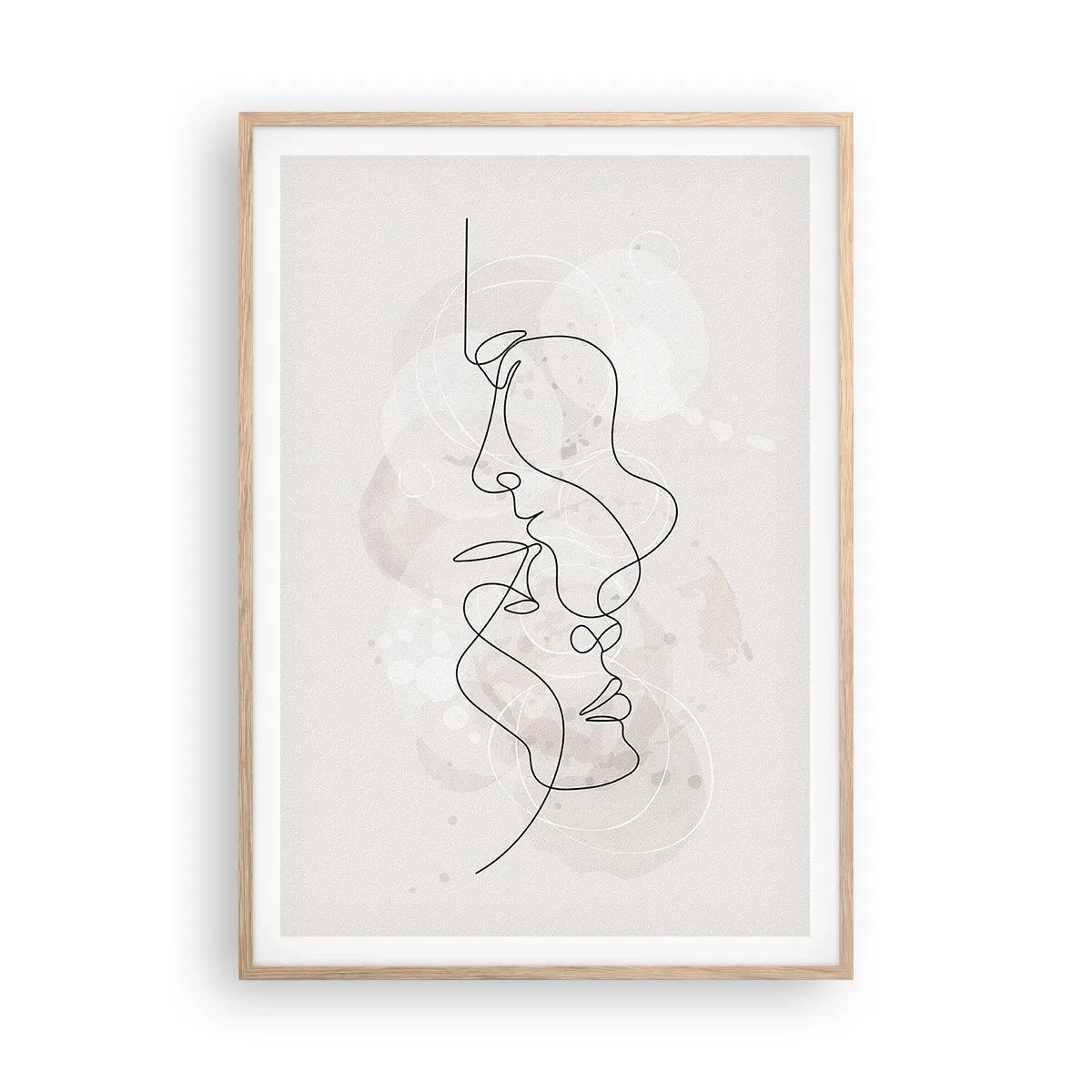 Plakat w ramie jasny dąb - Splątani w uścisku - 70x100 cm