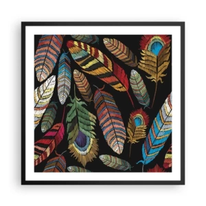 Plakat w czarnej ramie - Ptasi karnawał - 60x60 cm