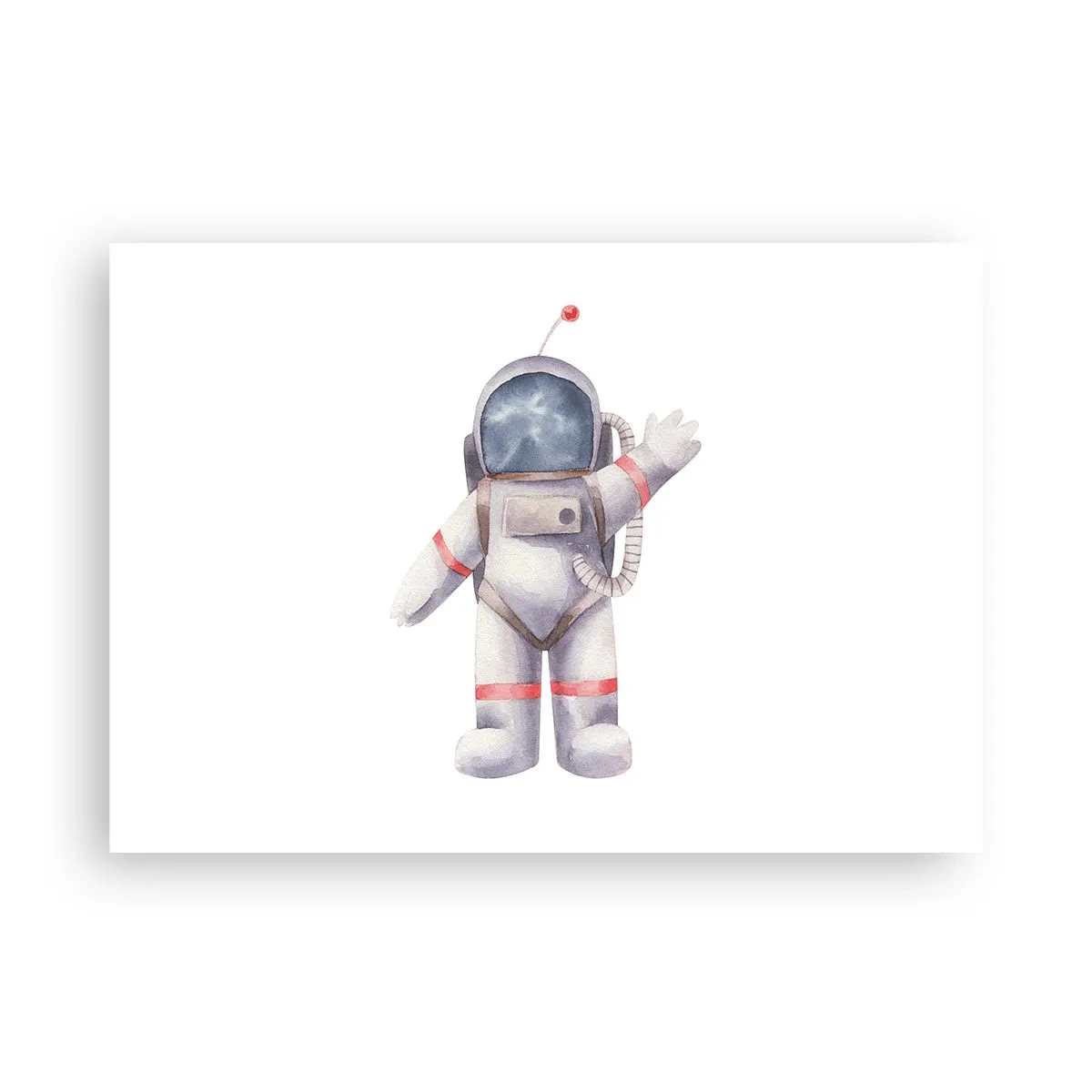 Plakat - Astronauta w stylu akwarelowym na białym tle - 100x70cm - To na razie! - Nowoczesna dekoracja ścienna do salonu i sypialni ARTTOR