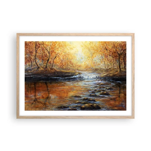 Plakat w ramie jasny dąb - Złoty potok - 70x50 cm