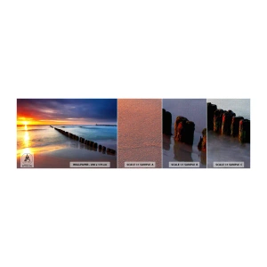 Fototapeta Próbka Premium Canvas - Posłuchaj ciszy - Krajobraz, Zachód Słońca, Plaża - 100x30 cm