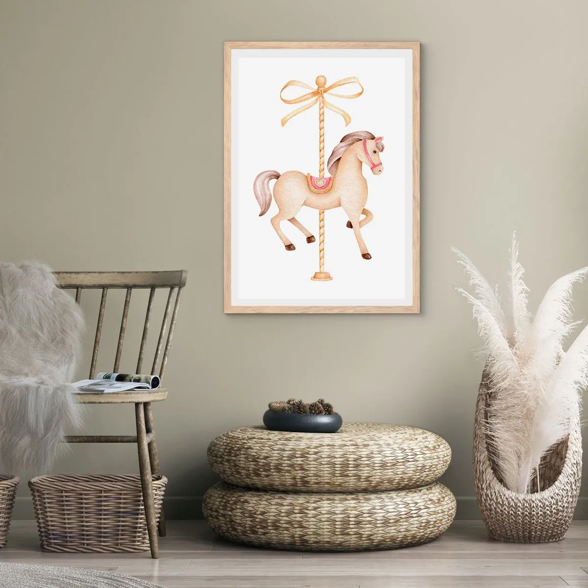 Plakat w ramie jasny dąb - Wdzięcznym kłusem - 70x100 cm