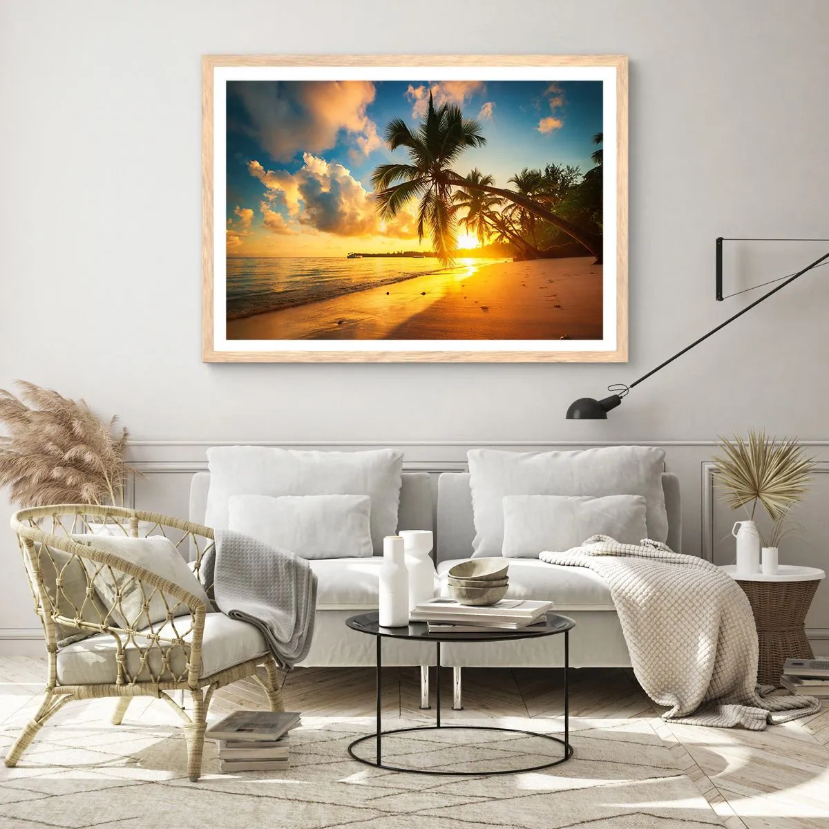 Plakat w ramie jasny dąb - Karaibskie marzenie - 70x50 cm
