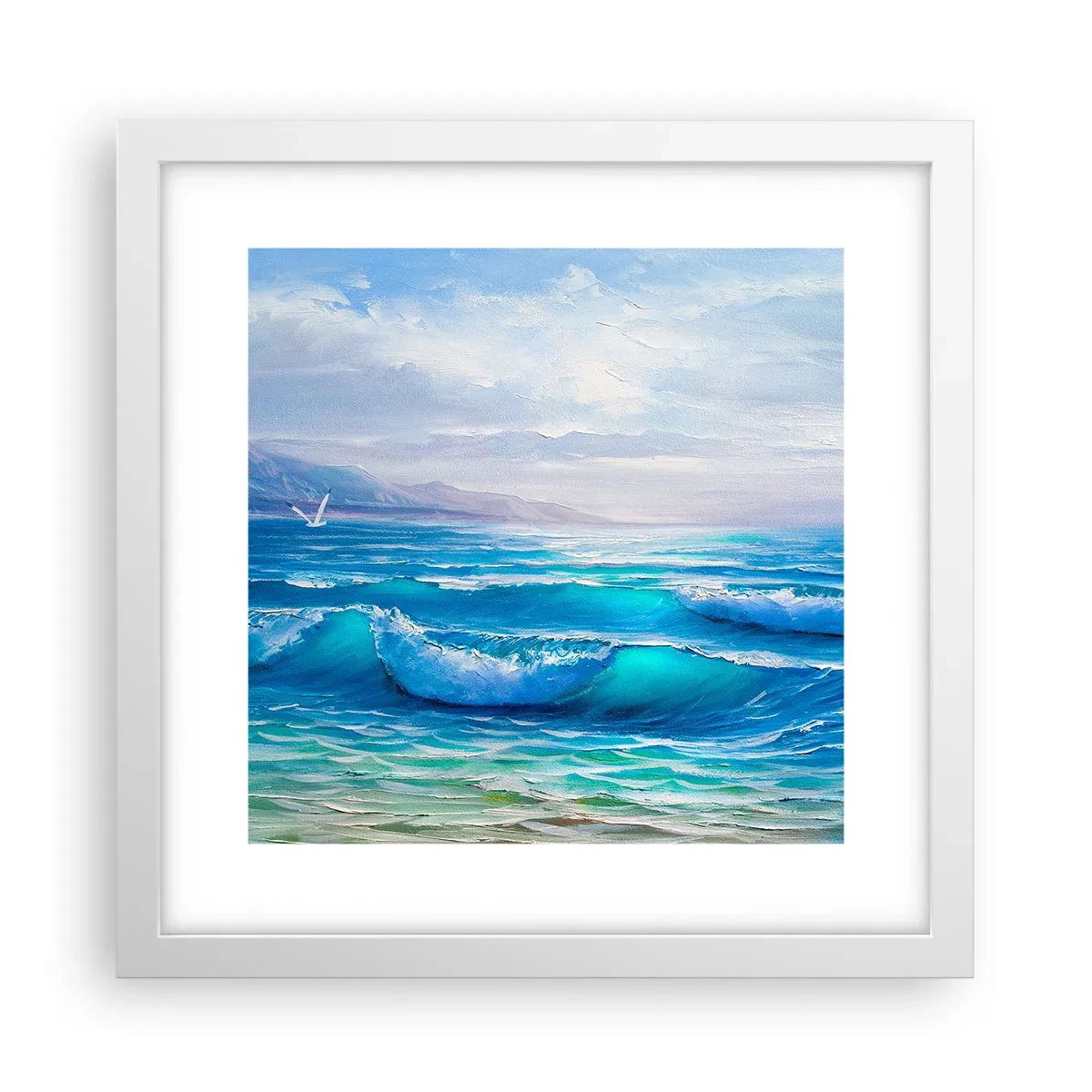 Plakat w białej ramie - Niesie ukojenie - 30x30 cm