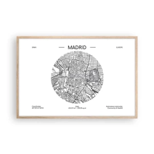 Plakat w ramie jasny dąb - Anatomia Madrytu - 91x61 cm