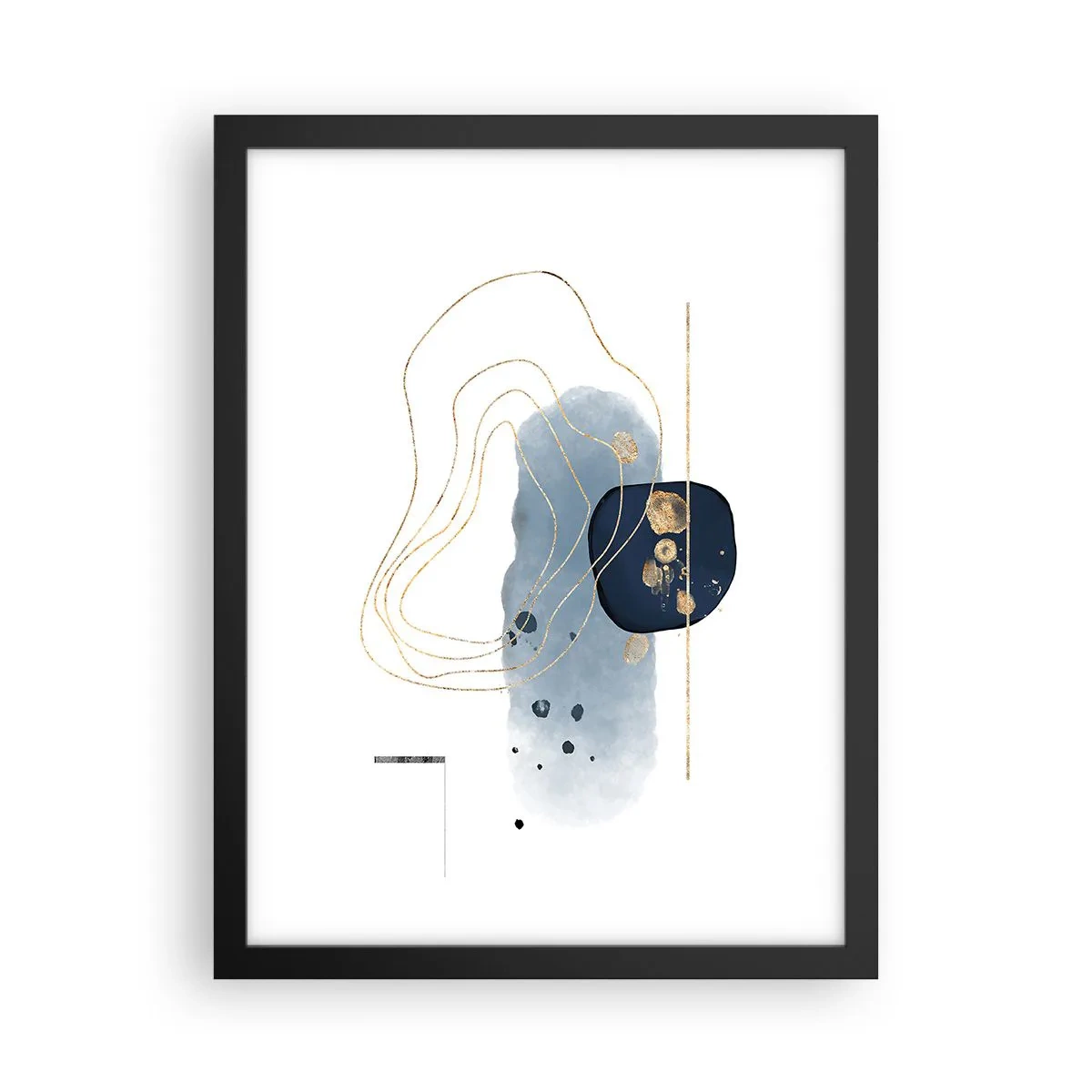 Plakat w czarnej ramie - Niebiesko-złota fantazja - 30x40 cm