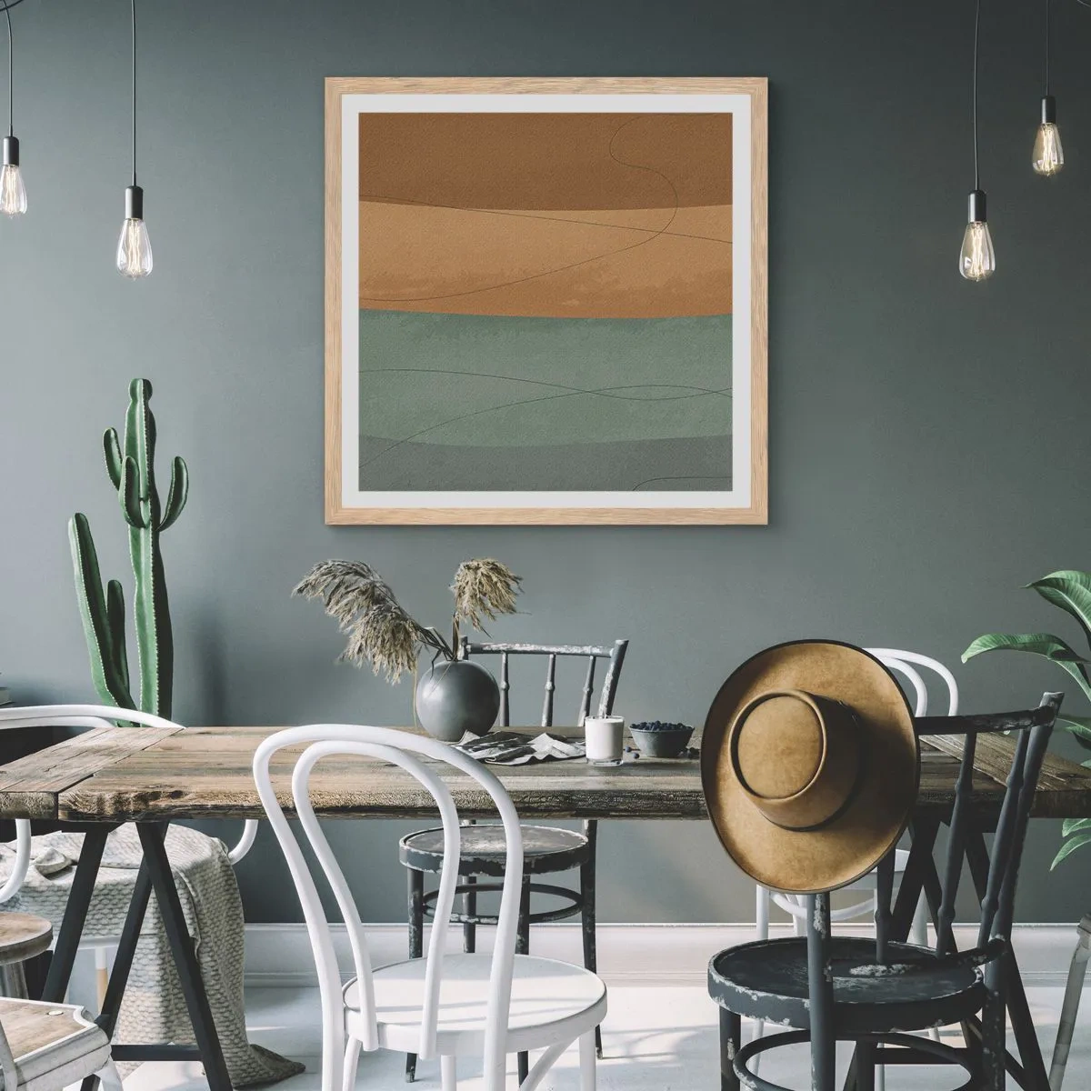 Plakat w ramie jasny dąb - Kompozycja horyzontalna - 50x50 cm