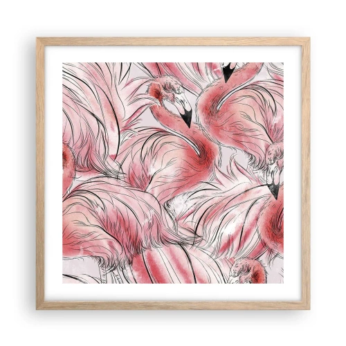 Plakat w ramie jasny dąb - Ptasi corps de ballet - 50x50 cm