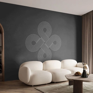 Fototapeta Premium Canvas - Celtycki wzór w minimalistycznym stylu na czarnym tle - 100x70cm - W duchu celtyckim - Nowoczesna dekoracja ścienna do salonu i sypialni ARTTOR