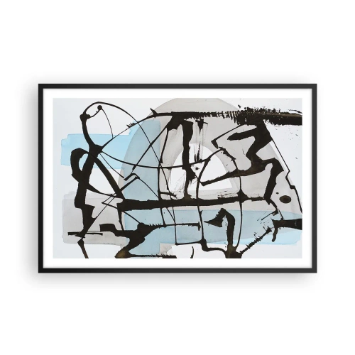 Plakat w czarnej ramie - Mimo wszystko błękitny - 91x61 cm