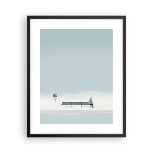 Plakat w czarnej ramie - Tak, czekam. - 40x50 cm