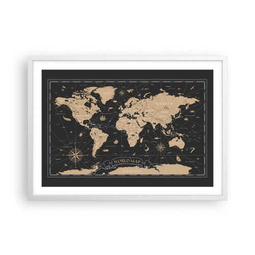 Plakat w białej ramie - Granice mojego świata - 70x50 cm