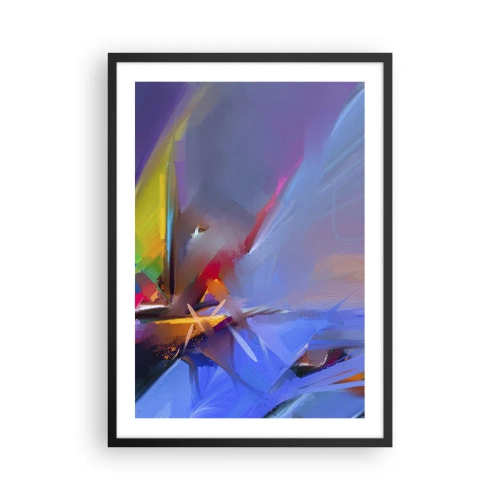 Plakat w czarnej ramie - Abstrakcyjna gra kolorów w dynamicznej kompozycji - 50x70cm - Śmigła jak ptak - Nowoczesna dekoracja ścienna do salonu i sypialni ARTTOR