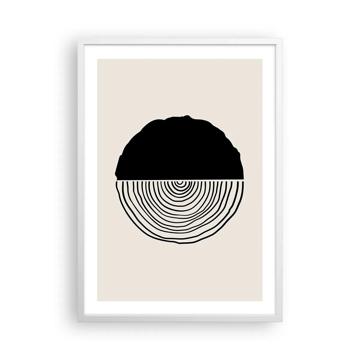 Plakat w białej ramie - Pół na pół - 50x70 cm