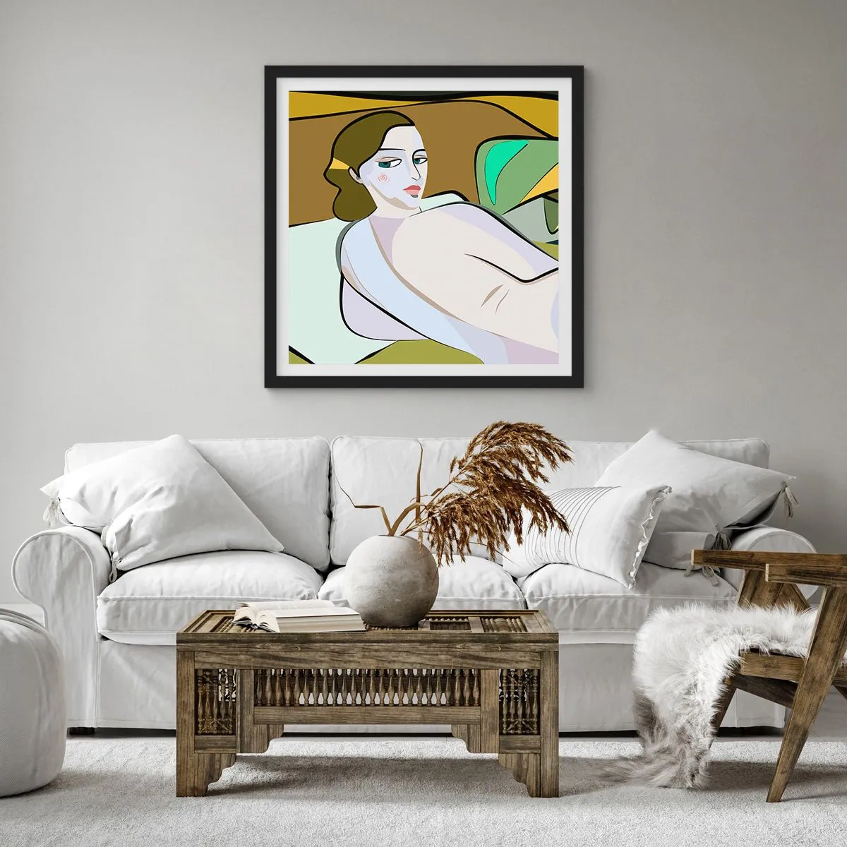 Plakat w czarnej ramie - Portret intymny - 60x60 cm