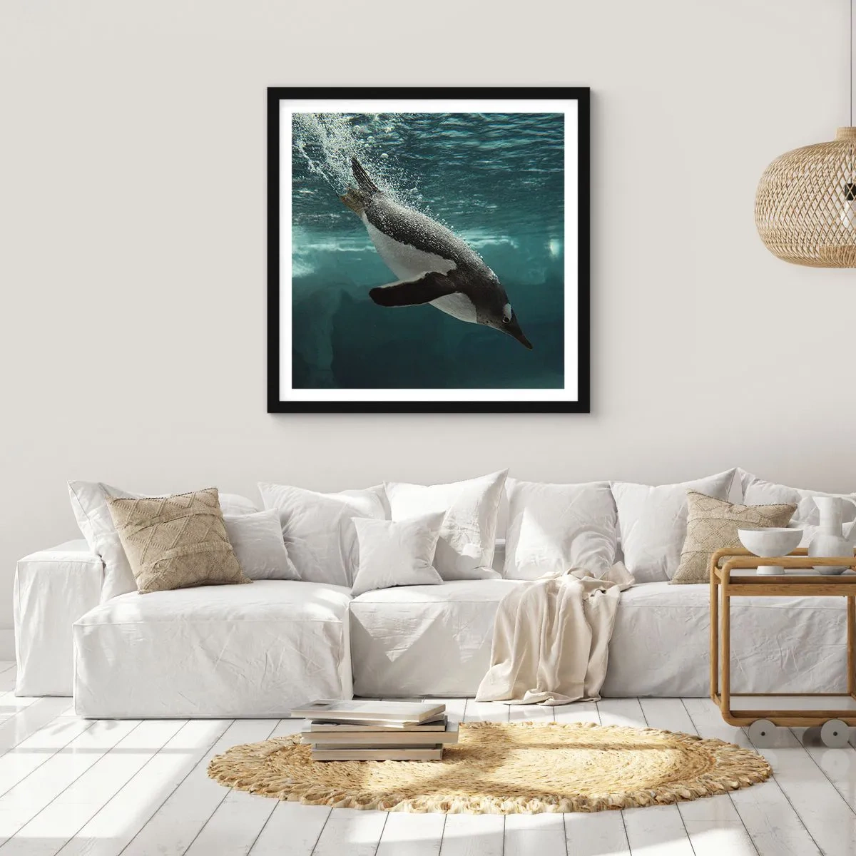 Plakat w czarnej ramie - Witaj w moim świecie - 40x40 cm