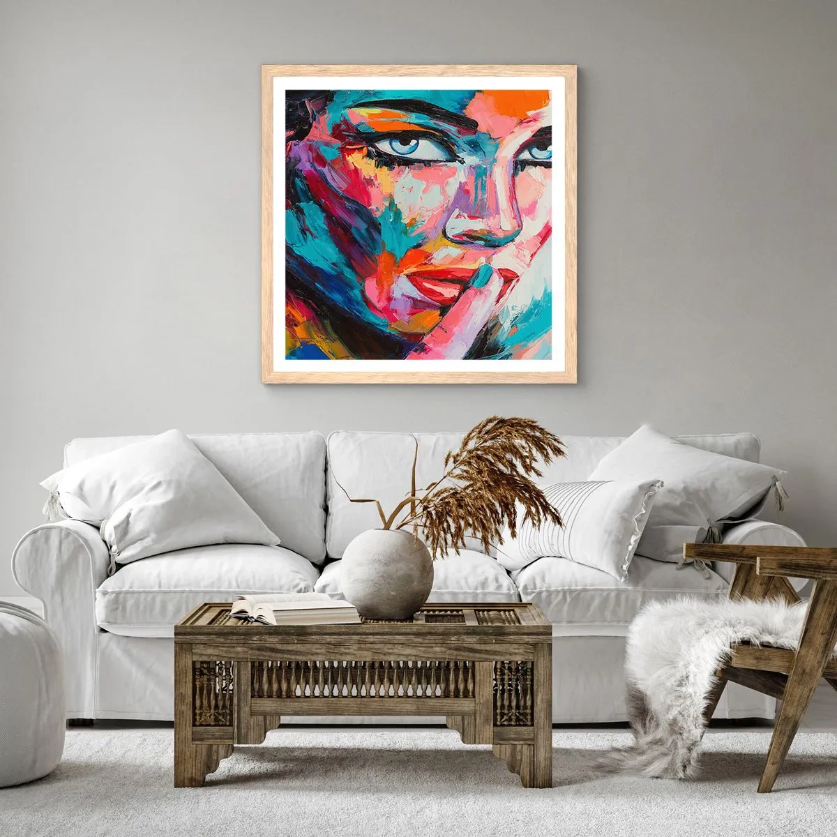 Plakat w ramie jasny dąb - Nasza pierwsza tajemnica - 40x40 cm