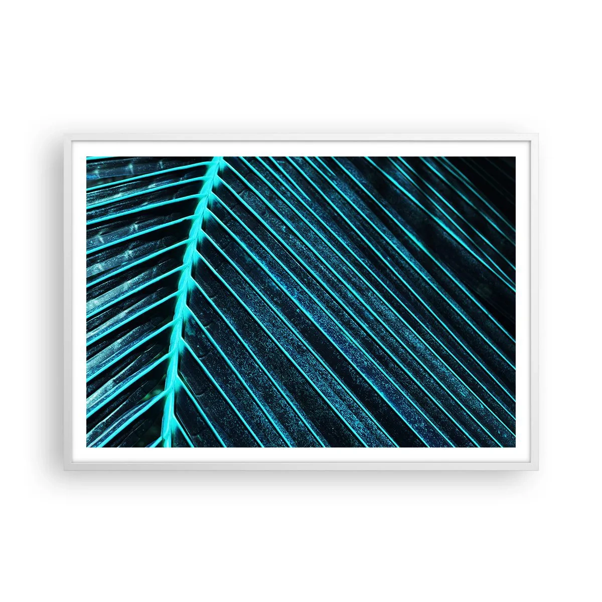 Plakat w białej ramie - Faktura zieleni - 100x70 cm