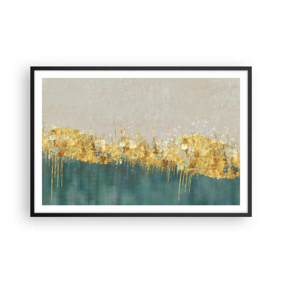 Plakat w czarnej ramie - Złota granica - 91x61 cm