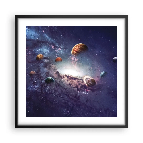 Plakat w czarnej ramie - Układ słoneczno-taneczny - 50x50 cm