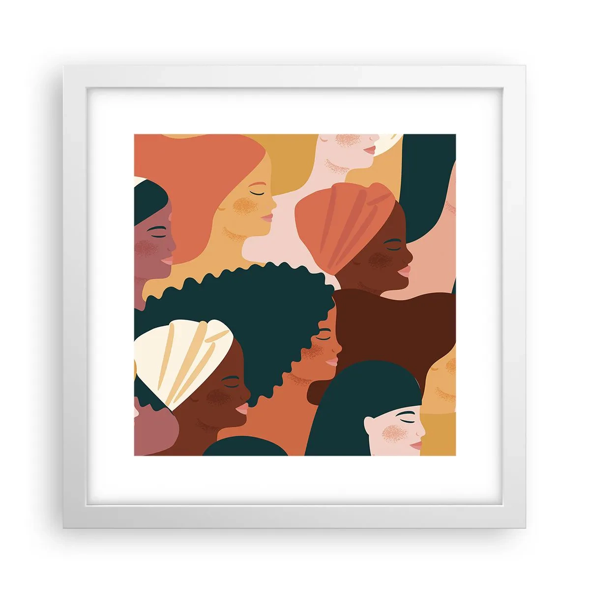 Plakat w białej ramie - Tylko kobiecość - 30x30 cm