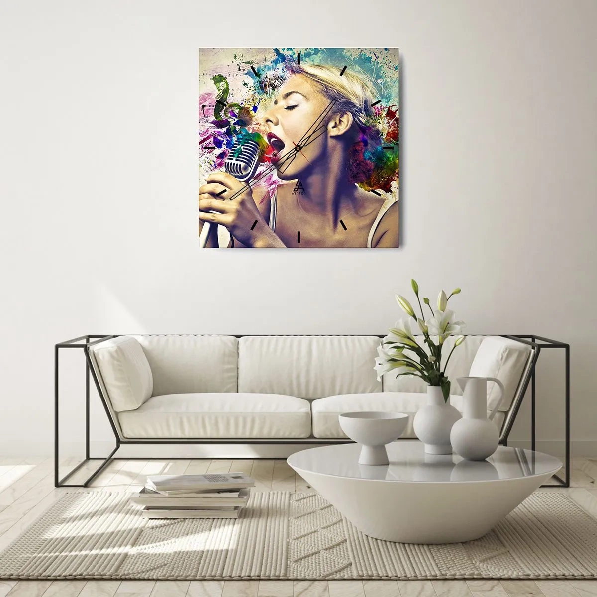 Zegar ścienny - Pomalować głosem świat - 40x40 cm